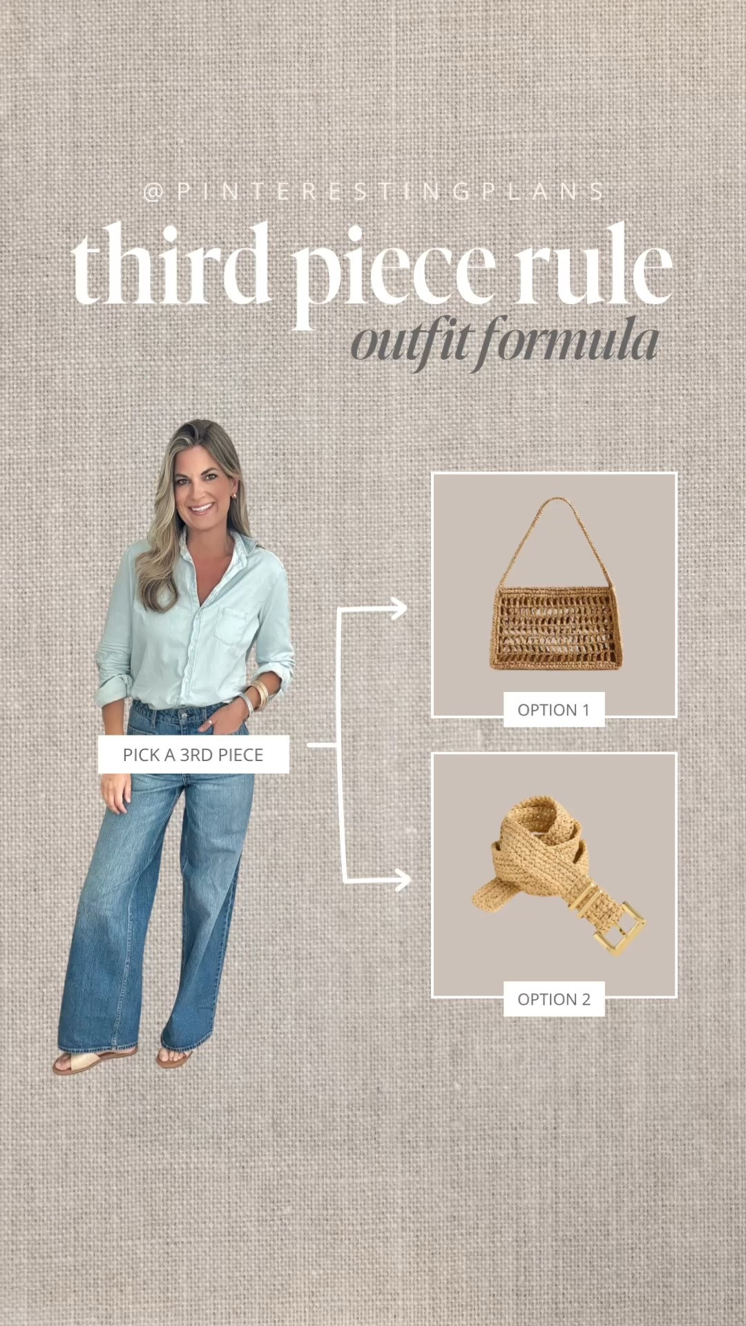 I am 5’11” wearing 4 tall in the jeans. Small top. Which 3rd piece would you pick to complete this look? 

More details on the blog 👉🏻 www.pinterestingplans.com/the-third-piece-rule

#LTKFindsUnder100 #LTKOver40 #LTKStyleTip