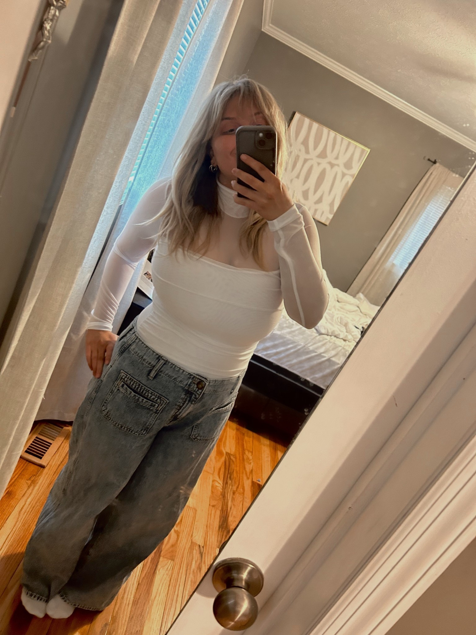 Understated. Intentional. Timeless. A sheer moment with relaxed denim done right. Perfect for a date night or girls night out!!

#LessIsMore #PolishedLook #ClassyChic #CapsuleCloset #NeutralVibes #SimpleSophisticate #LuxuryInTheDetails #DenimStyle #LTKFashion

#LTKMidsize #LTKgrwm #LTKootd