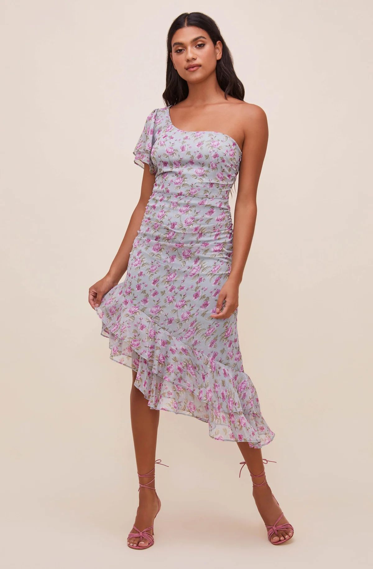 Lisa Floral One Shoulder Dress | ASTR The Label (US)