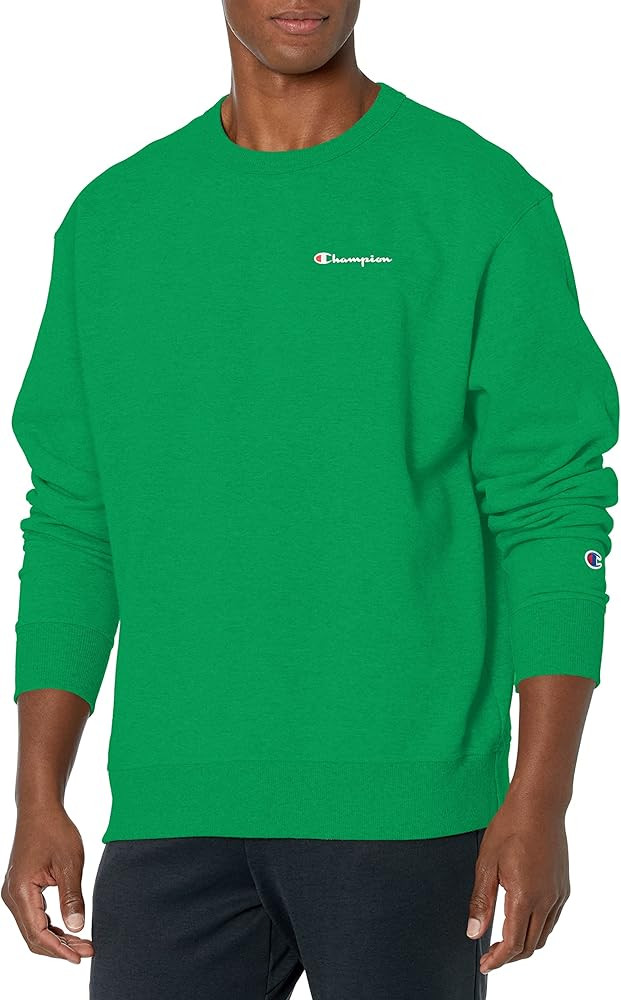Champion Men's Powerblend Fleece Crew, Small Script | Amazon (US)