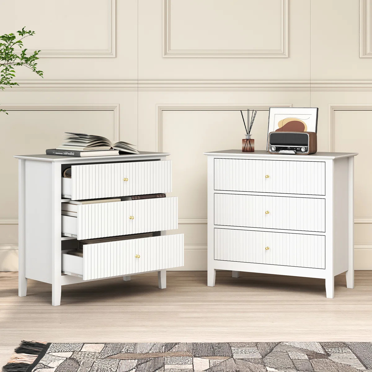 3 Drawer Dresser Set （set Of 2) | Wayfair North America