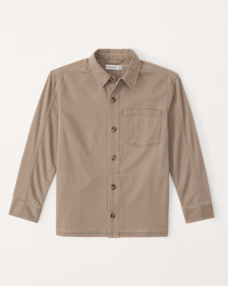 knit twill overshirt | Abercrombie & Fitch (US)