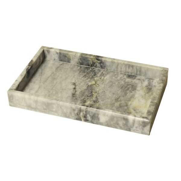 Polished Marble Tray, Cloud Gray, Shower and Bathroom Accessory | Bed Bath & Beyond