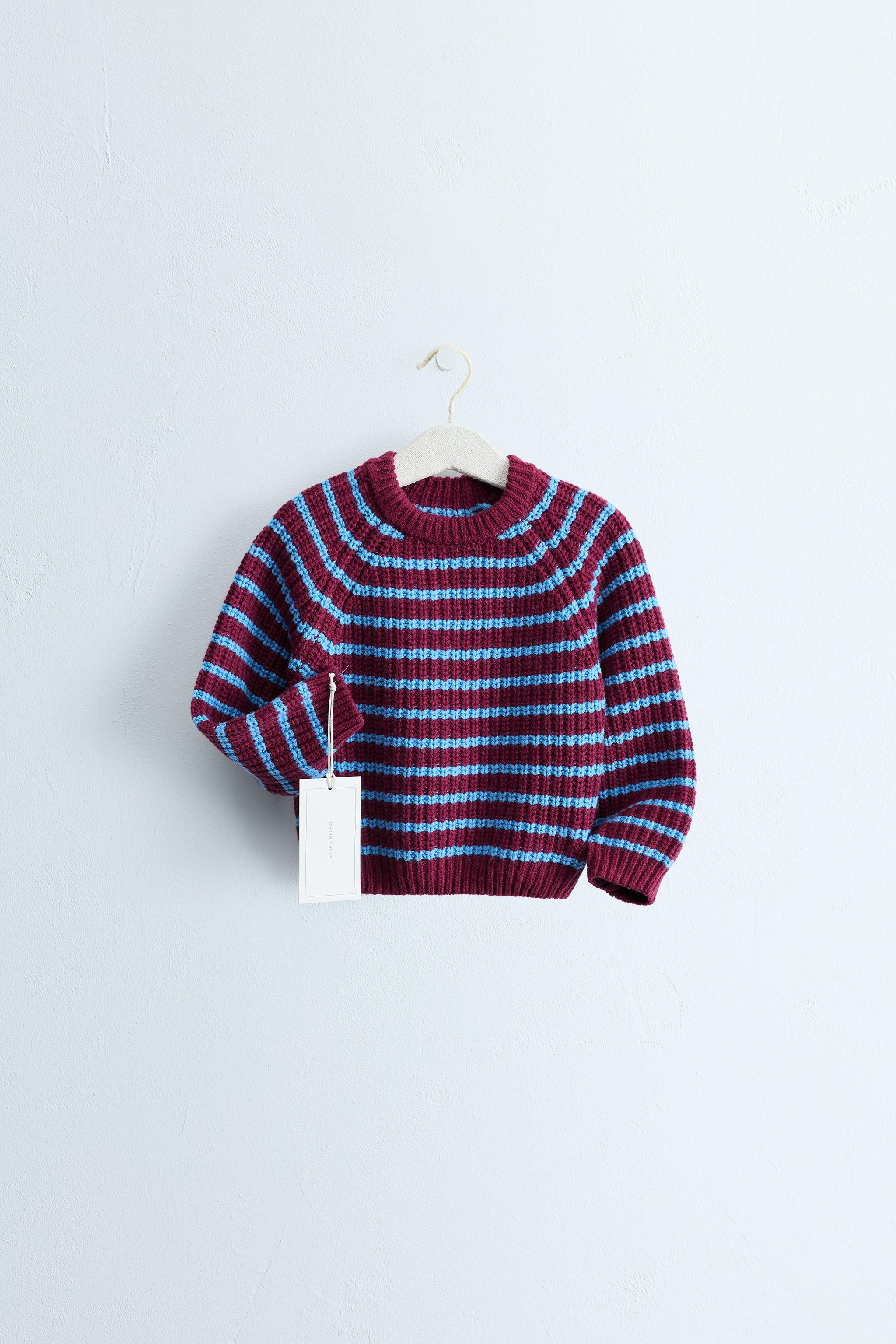 ZARA TIMELESS - STRIPED COTTON AND WOOL KNIT JUMPER | Zara US