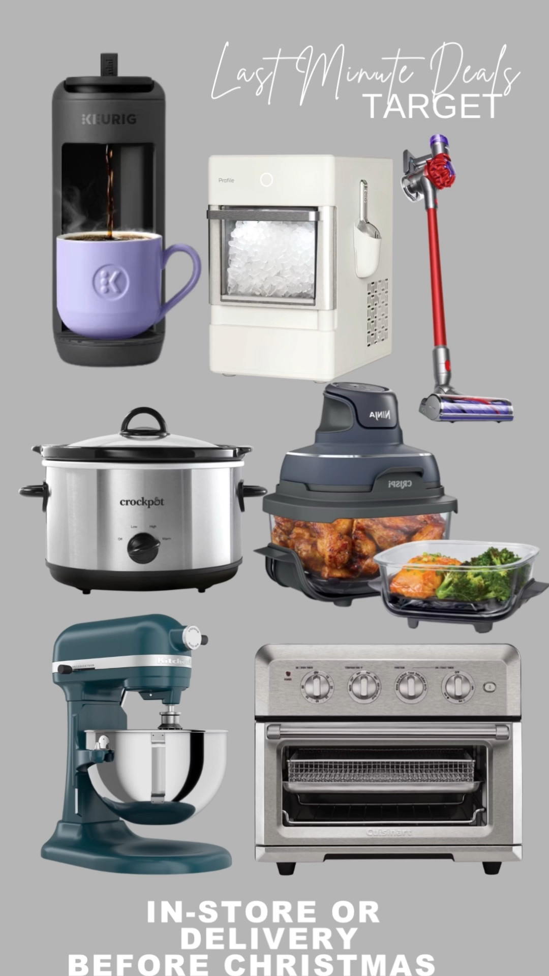 🚨 LAST MINUTE TARGET DEALS 🚨

Don't panic, but Christmas is around the corner! 🎄 I’ve rounded up the best Target Last-Minute Deals that are still available for in-store pickup or fast delivery. These are the "big gift" items that usually sell out first, so grab them while they're still in stock!

Featured Finds:
• Kitchen Icons: The KitchenAid Stand Mixer and Ninja Foodi are major crowd-pleasers.
• Home Essentials: This Dyson vacuum and the GE Profile Opal Ice Maker (the "good ice"!) are at amazing price points.
• Coffee & Hosting: A sleek Keurig and the classic Crockpot for all those holiday recipes.

✨ SHOPPING TIP: Use "Order Pickup" or "Drive Up" in the Target app to secure yours before you head to the store!
Shop everything in the image by clicking the link in my bio! 🔗

#TargetFinds #TargetDeals #LastMinuteGifts