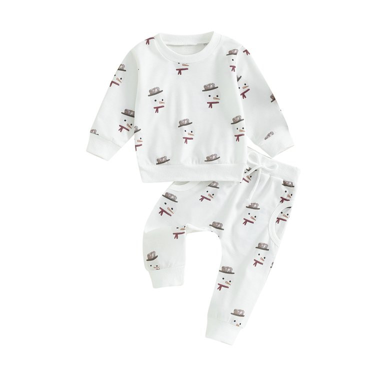 Bmnmsl Christmas Baby Pants Set, Snowman Long Sleeve Sweatshirt Sweatpants | Walmart (US)