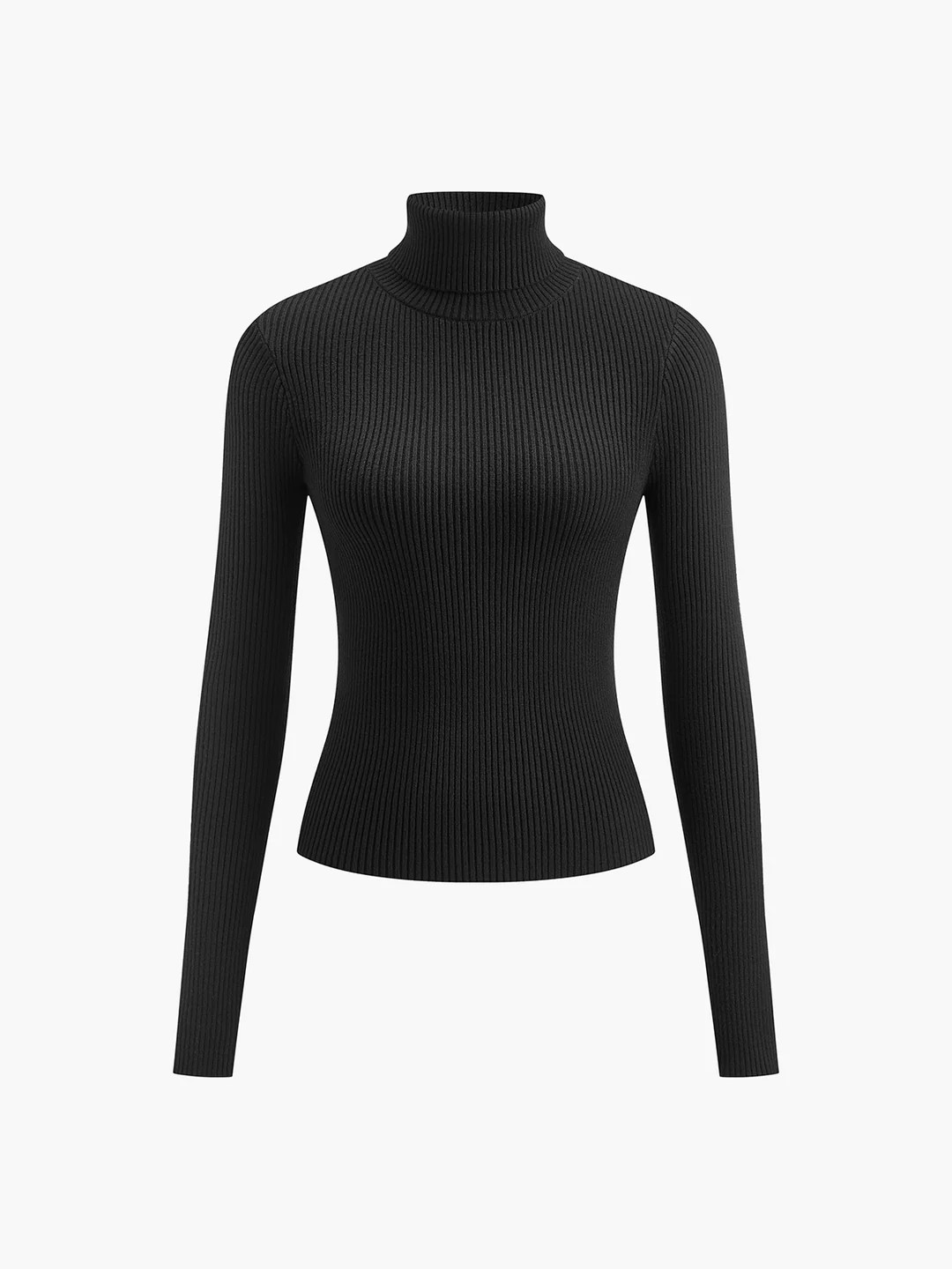 Minimalist Turtleneck Slim Knit Top | Commense
