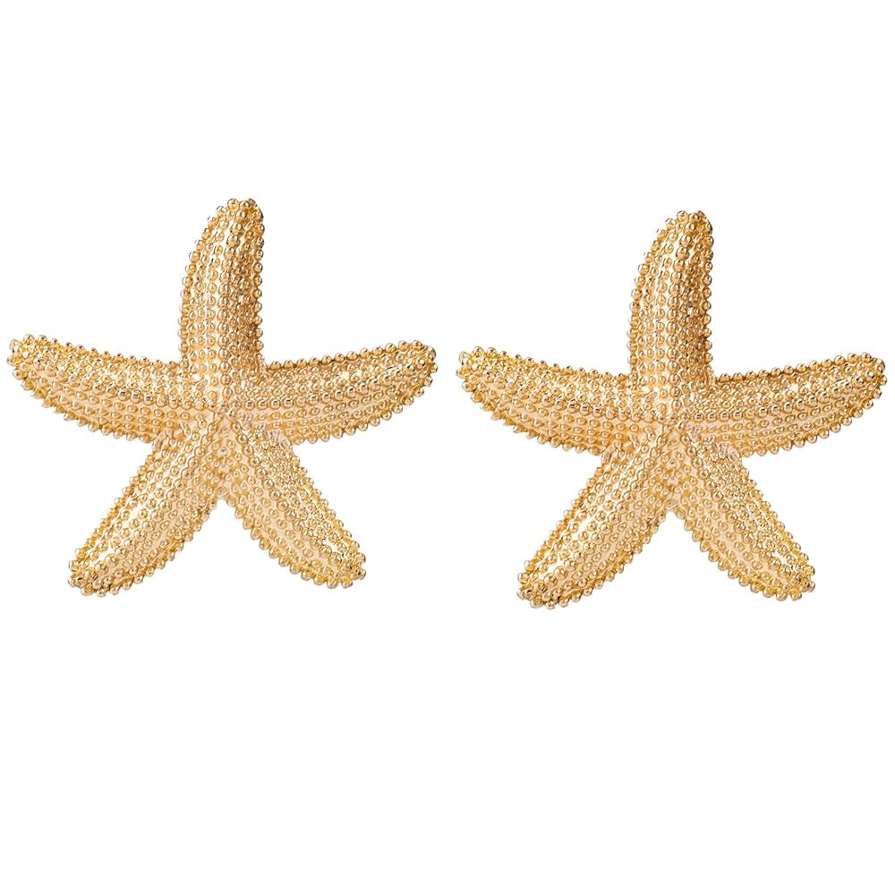 Starfish Earrings for Women, Gold Statement Starfish Earrings Summer Beach Jewelry Charming Beach... | Amazon (US)
