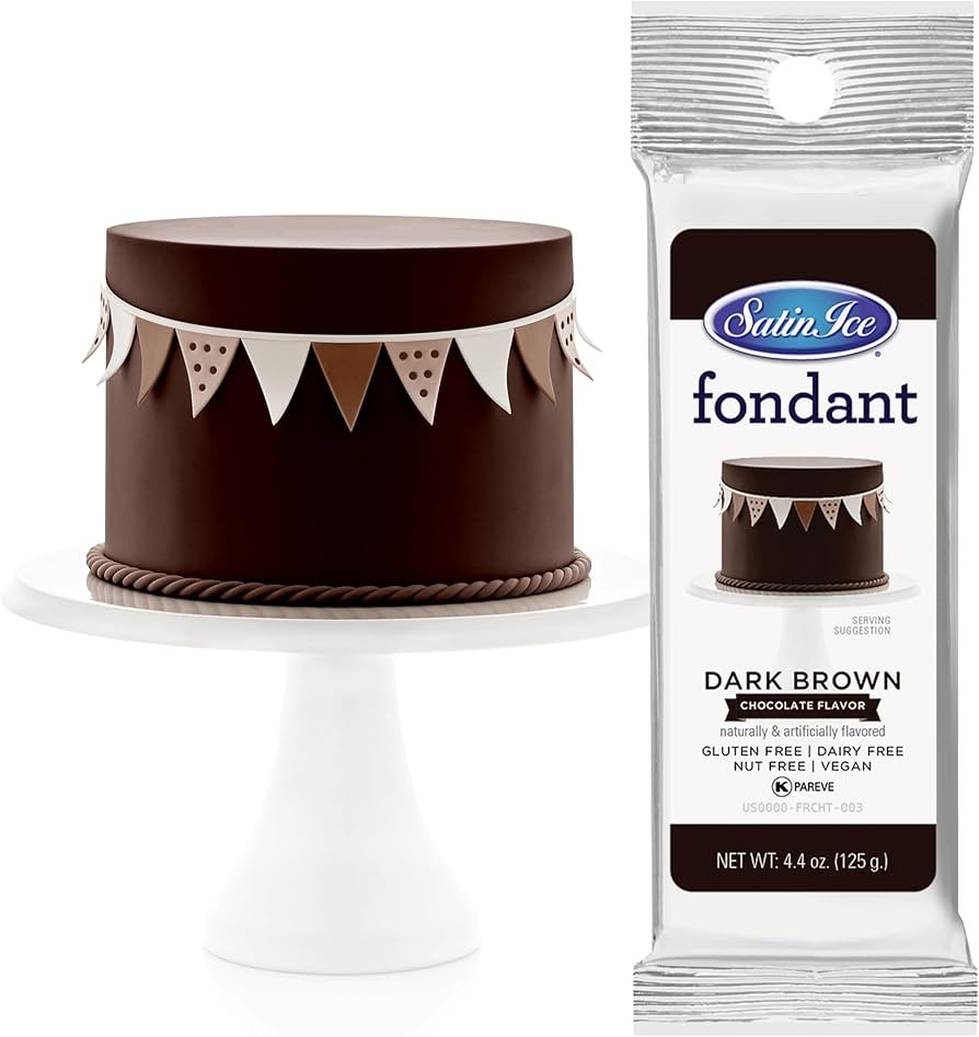 Satin Ice Fondant for Cake Decorating, Dark Chocolate (4.4 Ounce) | Amazon (US)