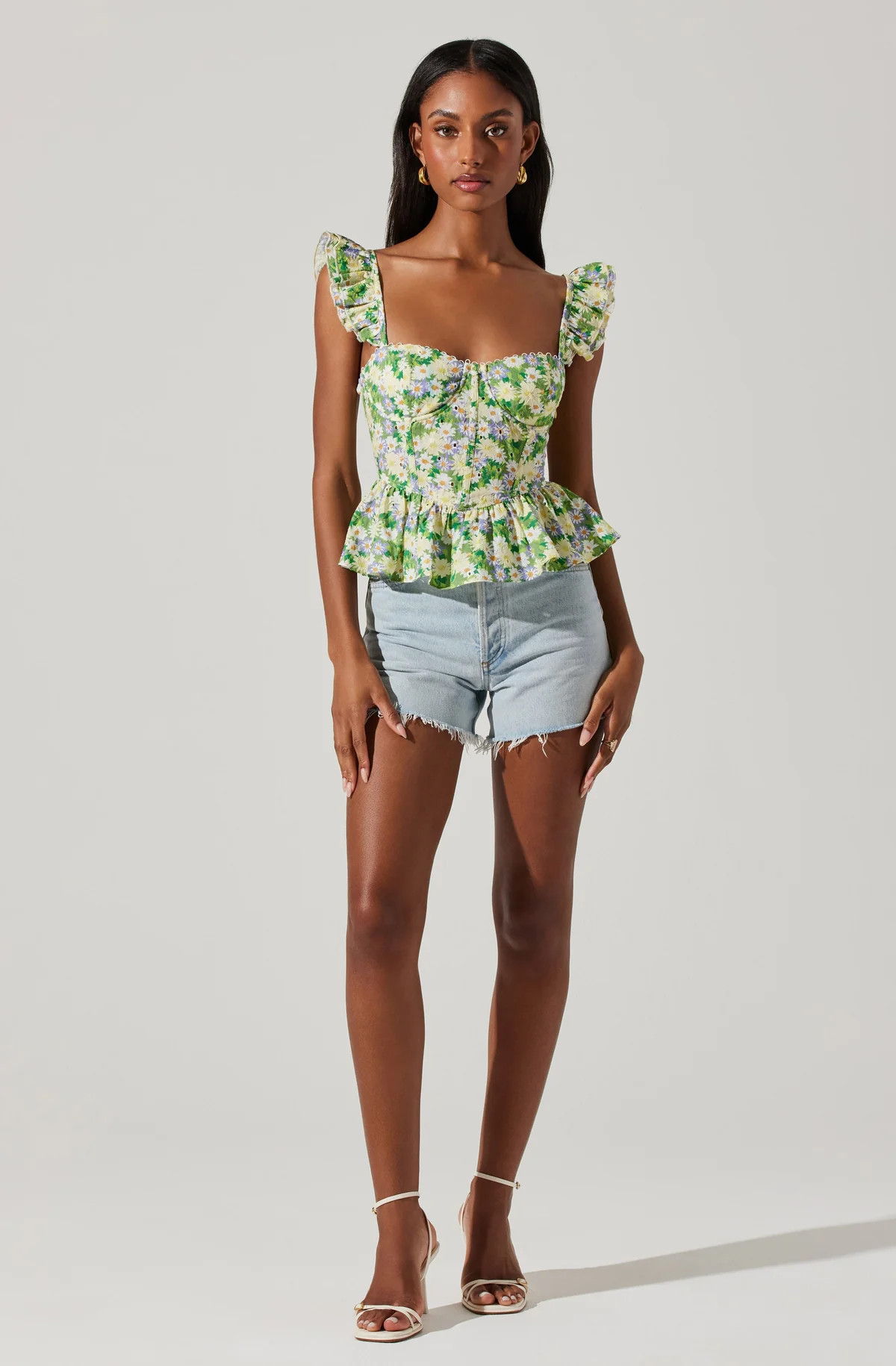 Baylin Floral Peplum Top | ASTR The Label (US)
