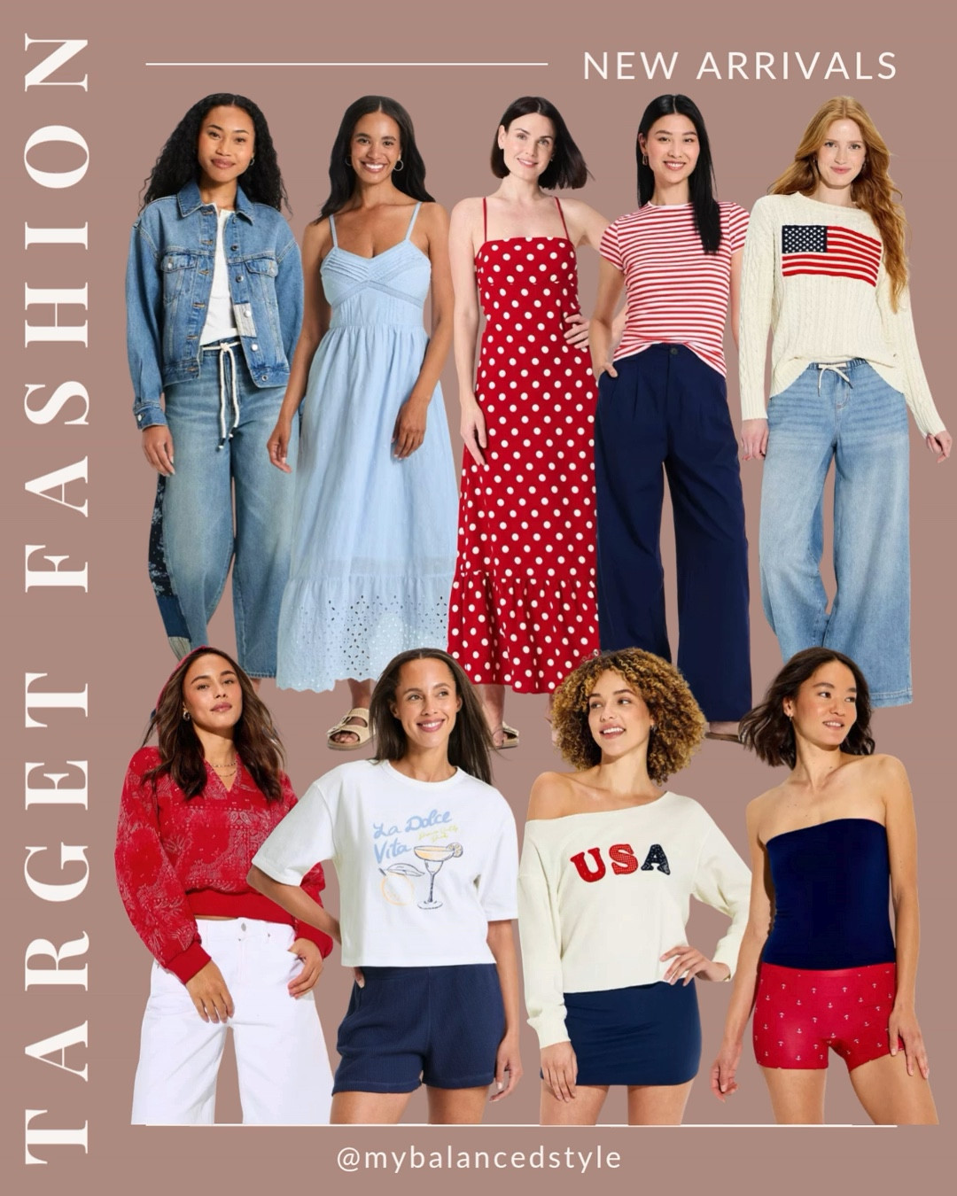 Target new summer arrivals

Patriotic summer outfits
Red white blue style
Fourth of July dresses
Stars and stripes fashion
Festive BBQ outfit idea
Americana casual look
Holiday weekend style
Patriotic accessories finds
Fireworks night outfit

#LTKootd #LTKSeasonal