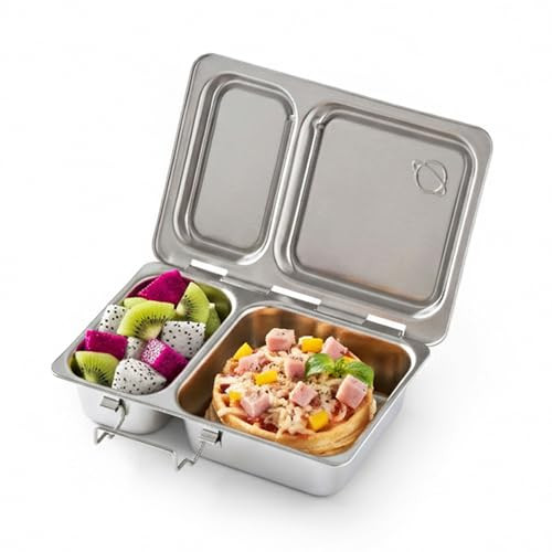 PlanetBox Shuttle Stainless Shuttle Bento Box Style Lunch Box for Kids with 2 Compartments – Durable, Dishwasher Safe & BPA-Free Food Container | Amazon (US)