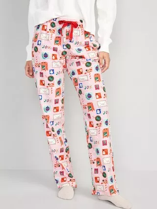 Mid-Rise Flannel Pajama Pants for Women