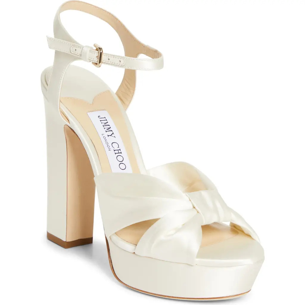 Jimmy Choo Heloise Platform Sandal in Ivory at Nordstrom, Size 39 | Nordstrom