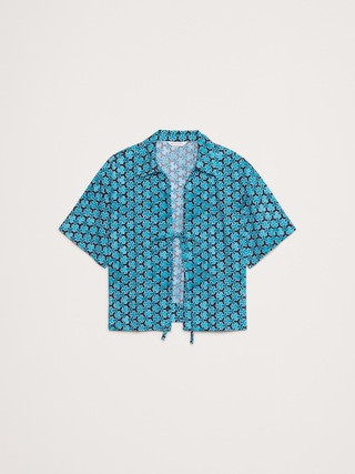 The White Lotus Poplin Tie-Front Shirt | Banana Republic (US)