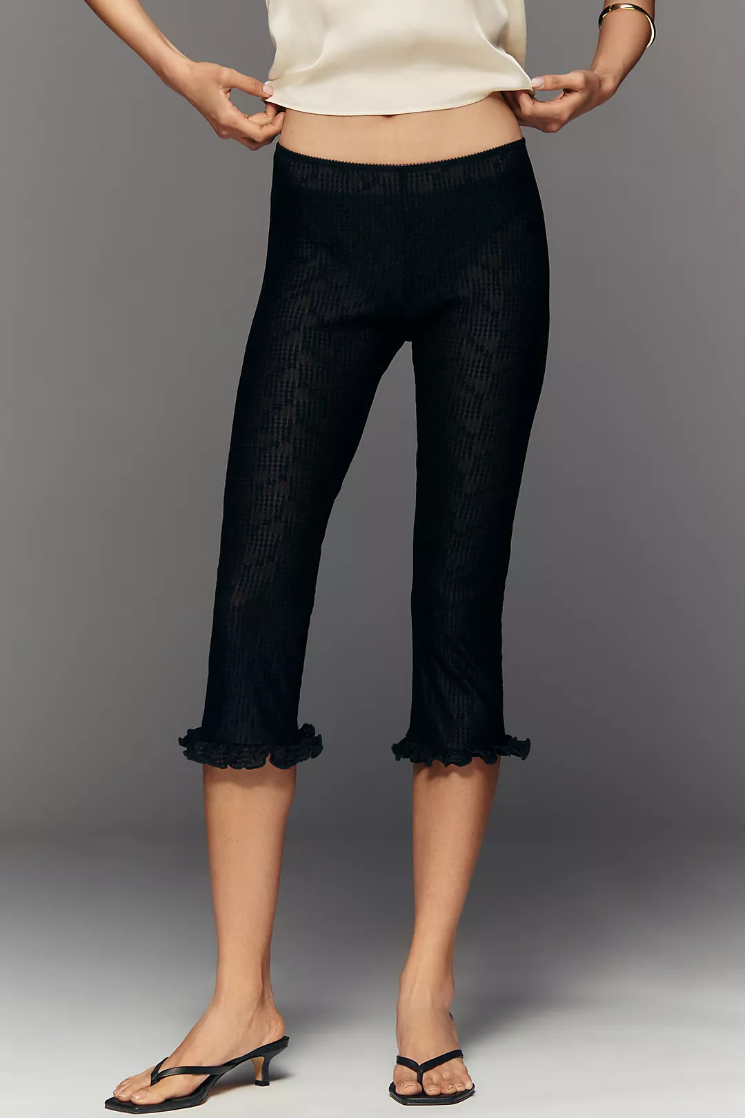 By Anthropologie Ruffle Capri Pants | Anthropologie (US)