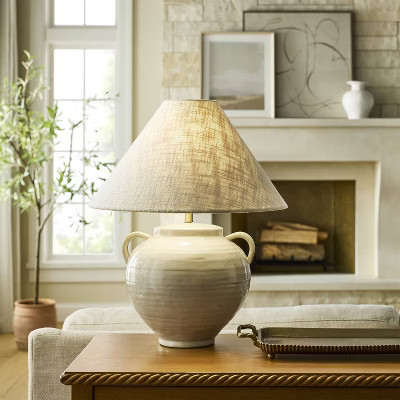 Ceramic Table Lamp with Handles Cream - Threshold™ designed with Studio McGee | Target