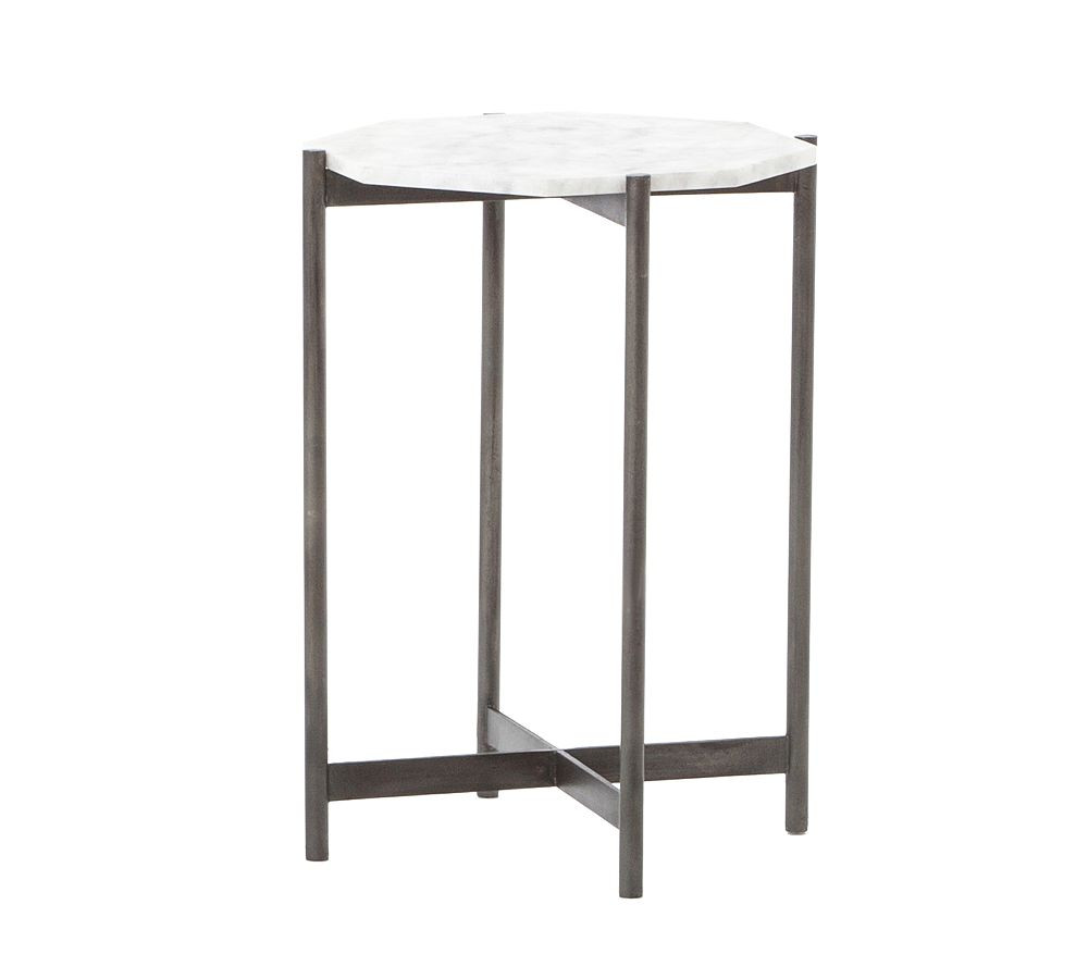 Montague Geometric Marble End Table (15") | Pottery Barn (US)