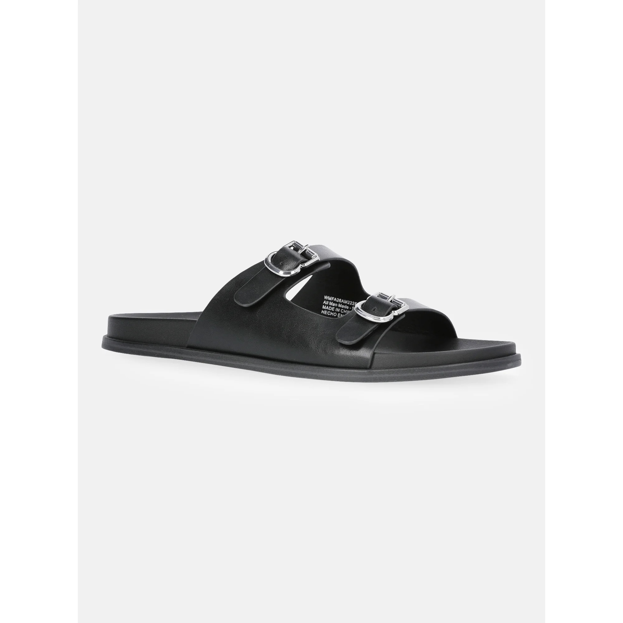 Free Assembly Women's Double Strap Footbed Slide Sandals | Walmart (US)