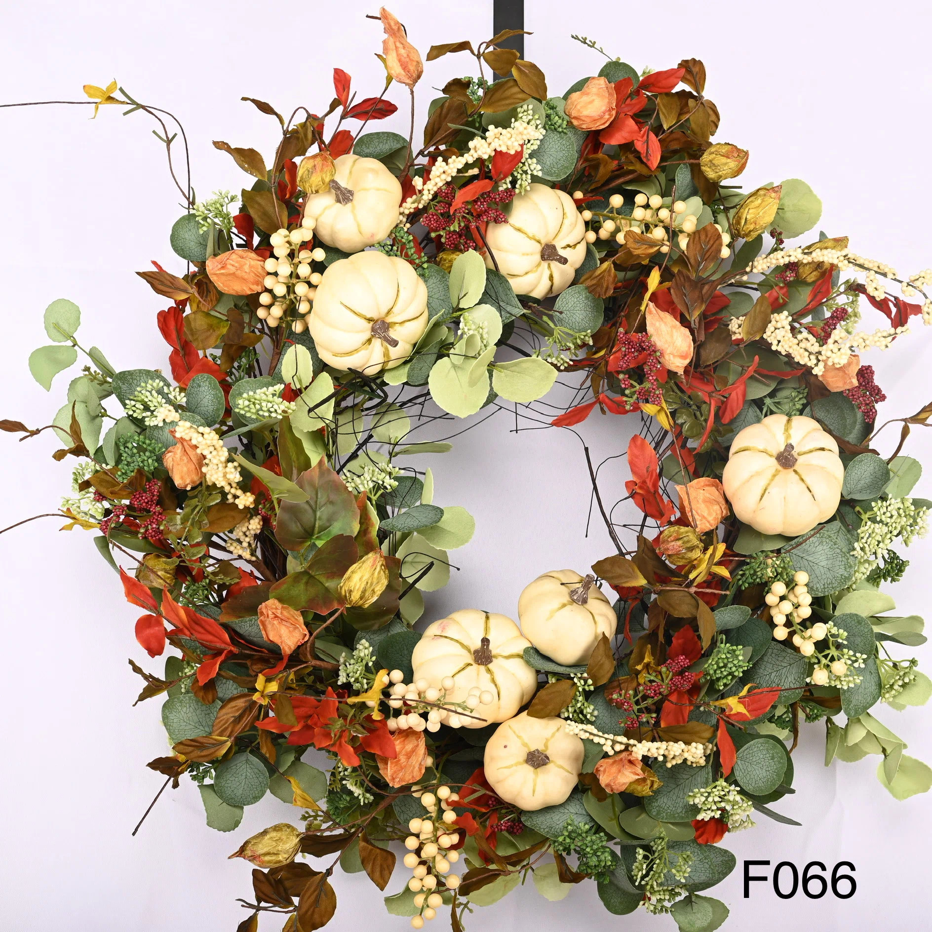26" Handcrafted Fall Front Door Thanksgiving Day Pumpkin Wreath | Wayfair North America