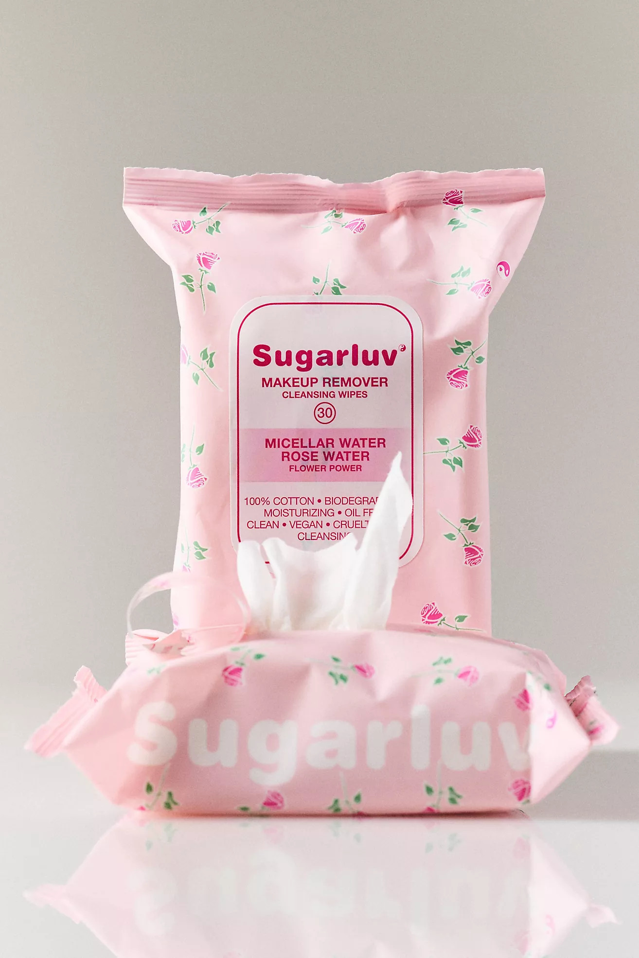 Sugarluv Micellar Water Rose Makeup Remover Cleansing Wipes Duo | Anthropologie (US)