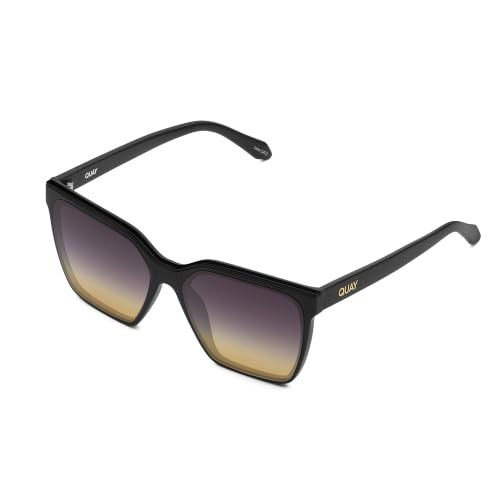 QUAY Level Up Square Sunglasses for Women | Oversized Frame, UV Protection, Built-In Nose Pads, Case and Cloth for Travel and Daily Wear | Amazon (US)