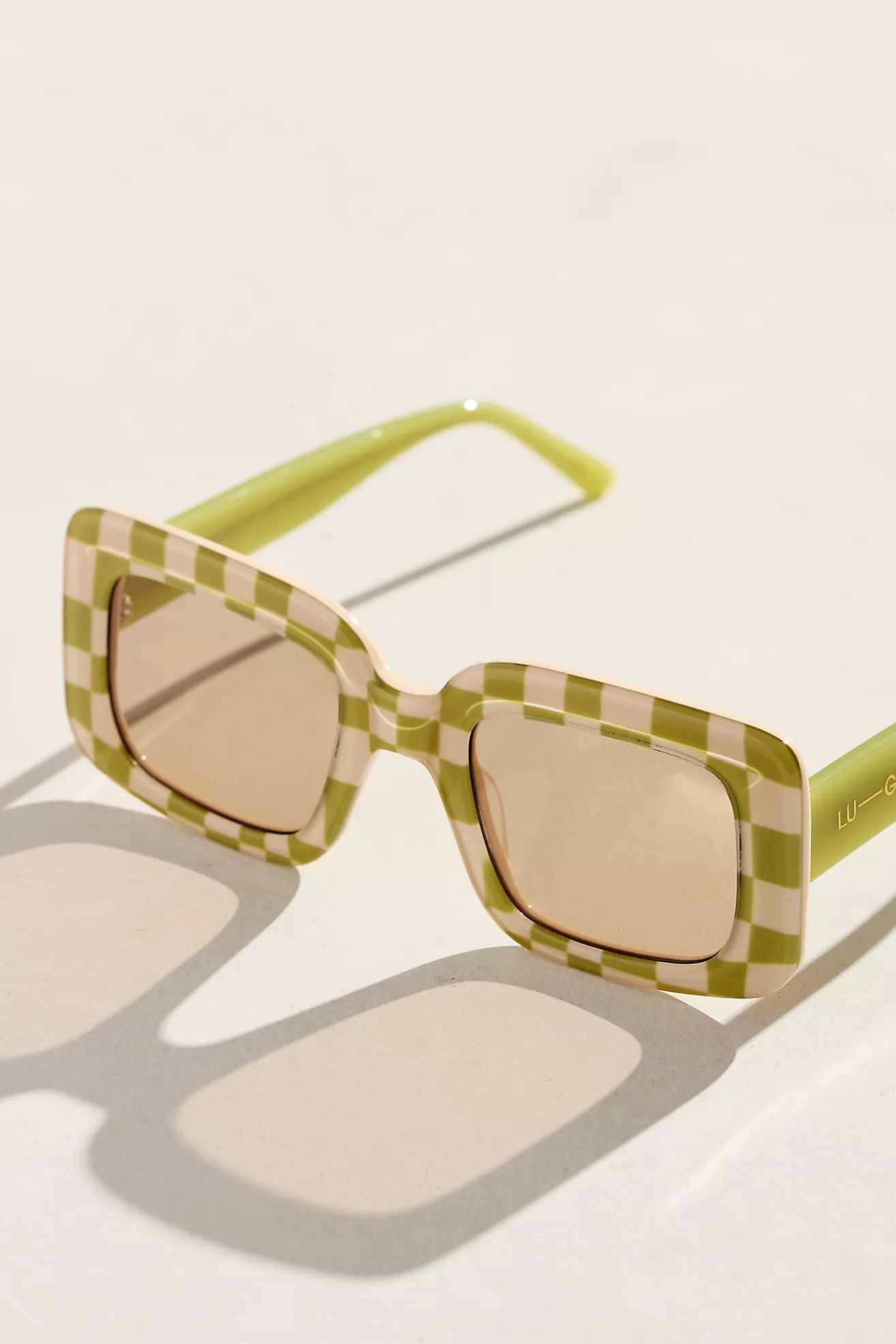 Lu Goldie Mia Checkers Sunglasses | Free People (Global - UK&FR Excluded)