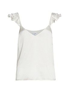 Rue Gauze Ruffle Strap Tank Top | Saks Fifth Avenue