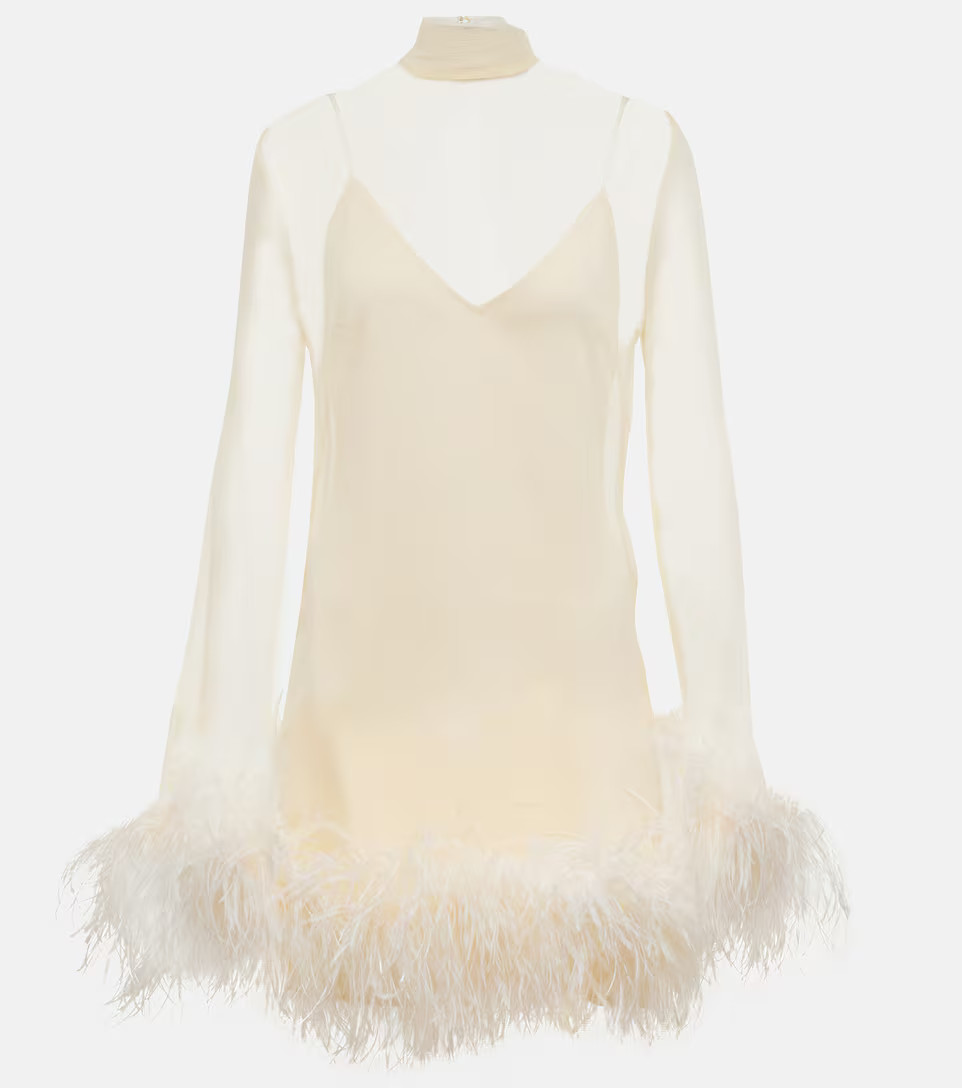 Gina Spirito feather-trimmed minidress | Mytheresa (US/CA)