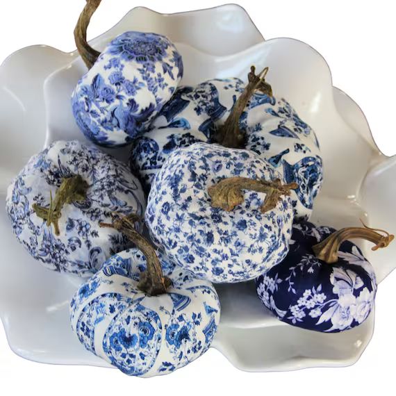 Chinoiserie Chic Pumpkin's. Three Sizes. Blue and White Decorative Pumpkin's. | Etsy (US)