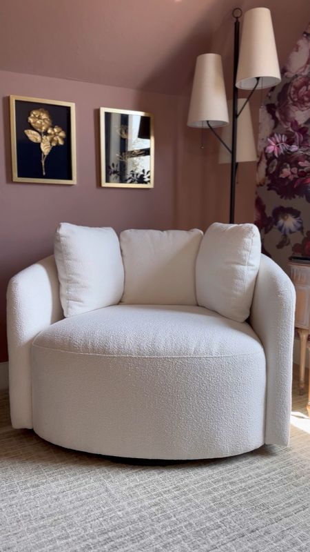 This Walmart swivel chair is worth the hype! Gorgeous fabric and very comfortable. Almost like a chair and a half! Perfect for a reading nook or corner room styling!

#LTKHome #LTKSaleAlert #LTKStyleTip