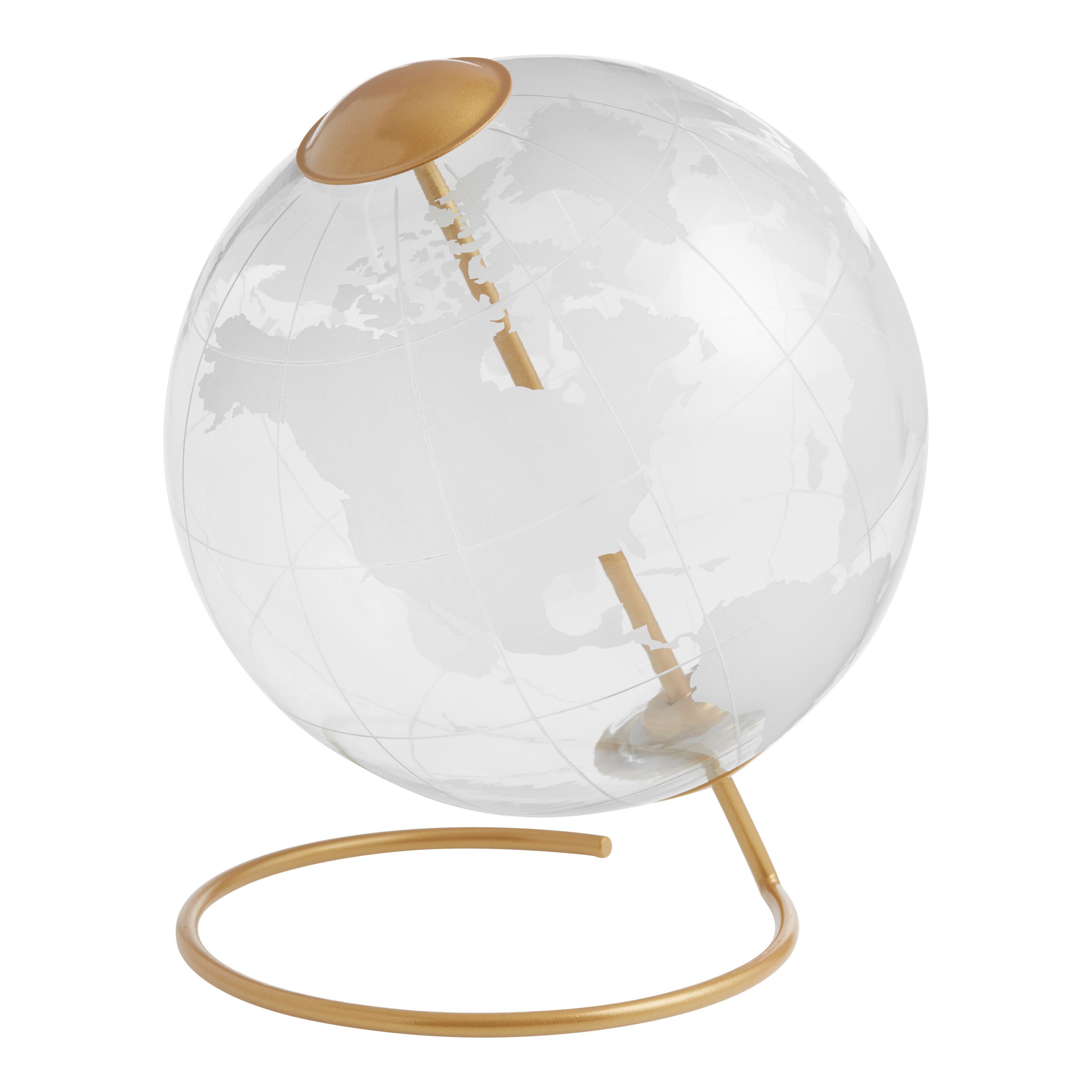 Clear Etched Glass Globe With Ring Stand | World Market