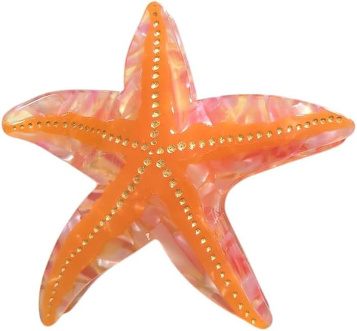 Cute Big Starfish Hair Clips,Novelty Acetate Ocean Starfish Claw Clip | Amazon (US)