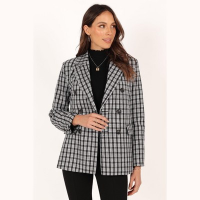 Petal and Pup Elizabeth Plaid Blazer - Black M | Target