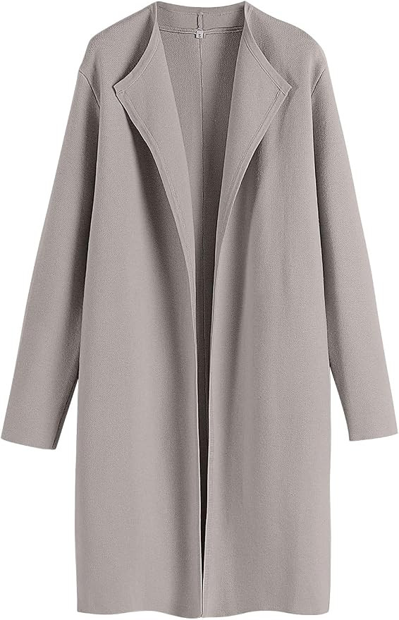 ANRABESS Women's Long Cardigans Sweater 2026 Fall Dressy Casual Lapel Knit Warm Trench Coatigan O... | Amazon (US)