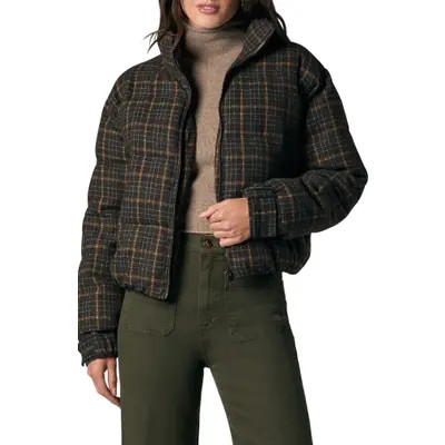Joe's Bruna Plaid Wool Blend Puffer Jacket in Moss Multi Plaid at Nordstrom, Size X-Small | Nordstrom
