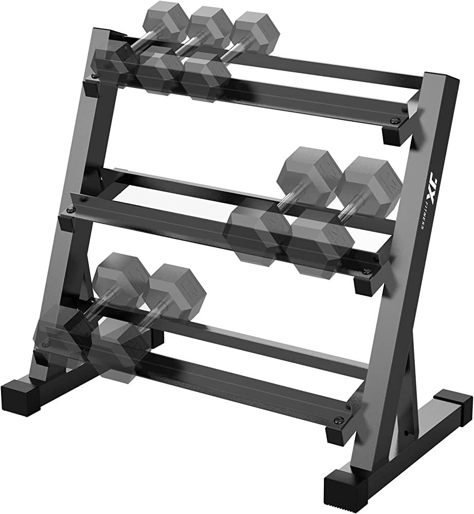 JX FITNESS Dumbbell Rack Stand Weight Rack for Dumbbells Home Gym Storage 3 Tier Holder 1000Lbs(R... | Amazon (US)