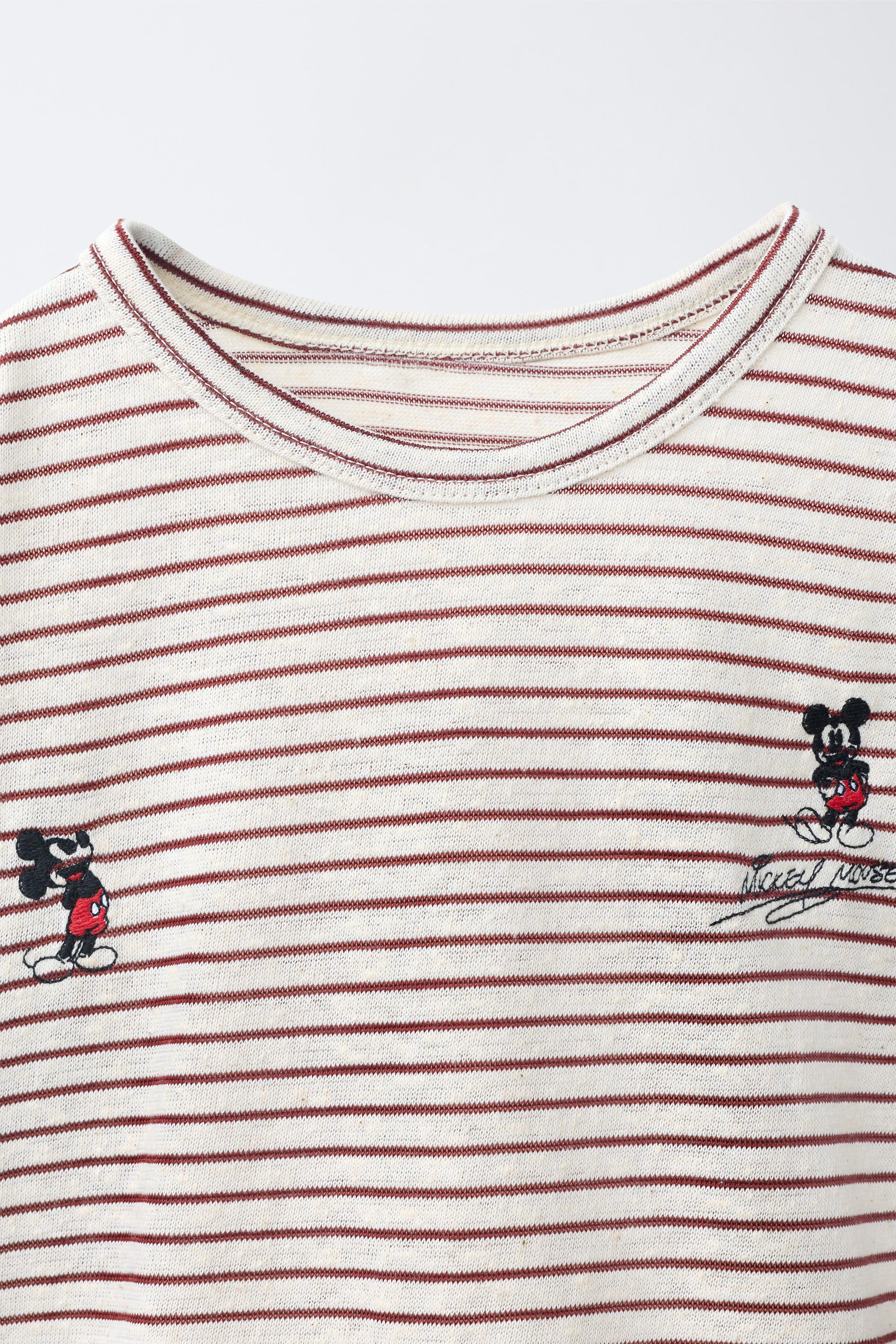MICKEY MOUSE © DISNEY STRIPED EMBROIDERED T-SHIRT | Zara US