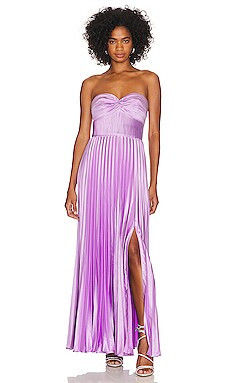 AMUR Stef Pleated Gown in Lilac Petal from Revolve.com | Revolve Clothing (Global)