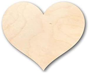 Unfinished Wood Round Classic Heart Shape up to 24" DIY Valentines Day Wedding Shower 8" / 1/4" | Amazon (US)