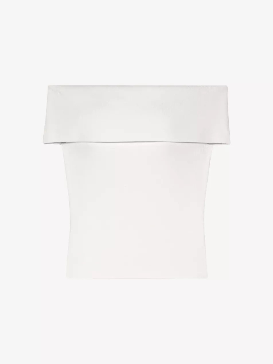MAJE - Bardot-Neck Slim-Fit Stretch-Woven Top | Selfridges.com | Selfridges