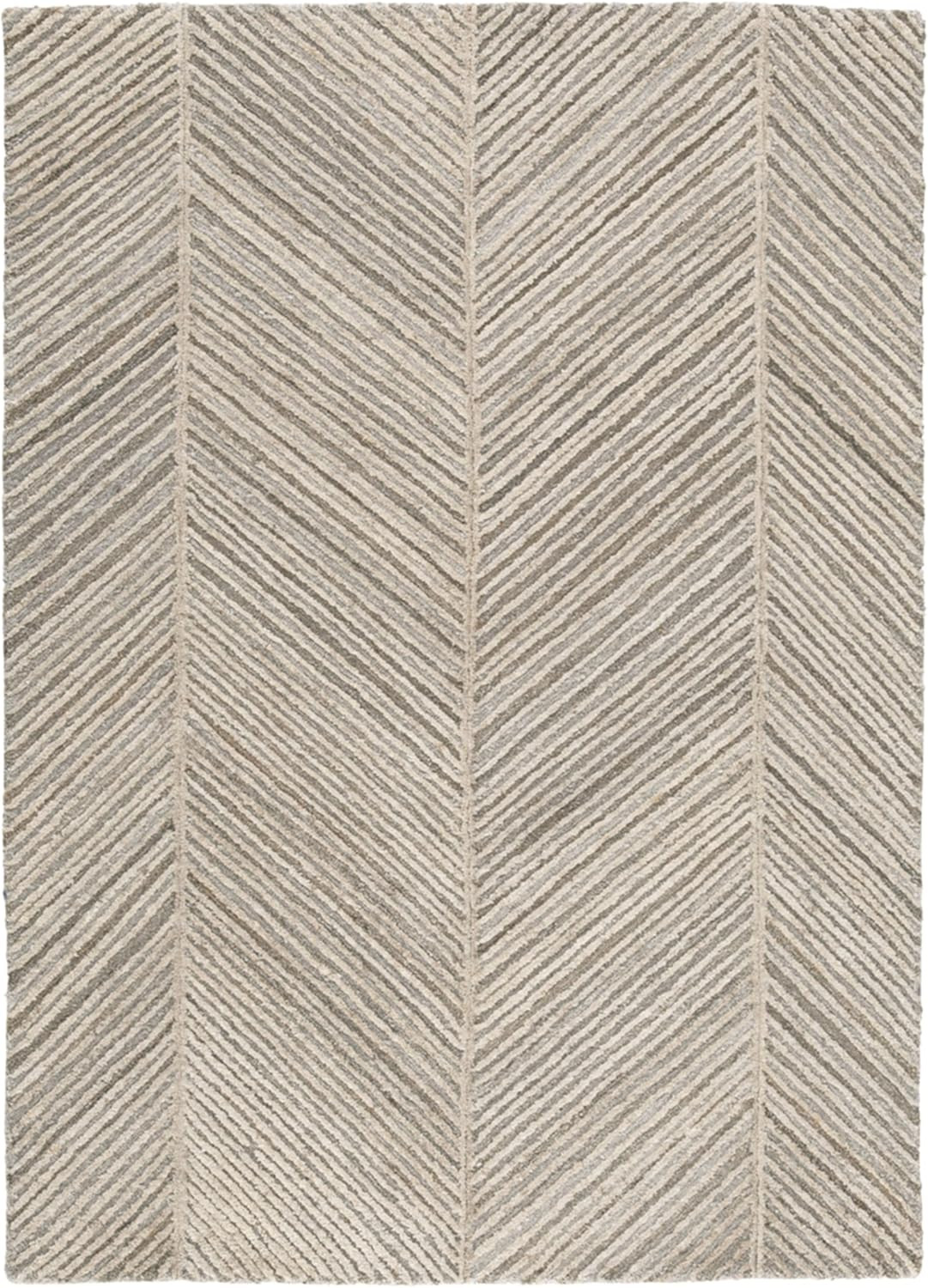 Signature Design by Ashley Leaford Hand Tufted Chevron 7'8" x 10' Area Rug, 6mm Pile, Taupe | Amazon (US)