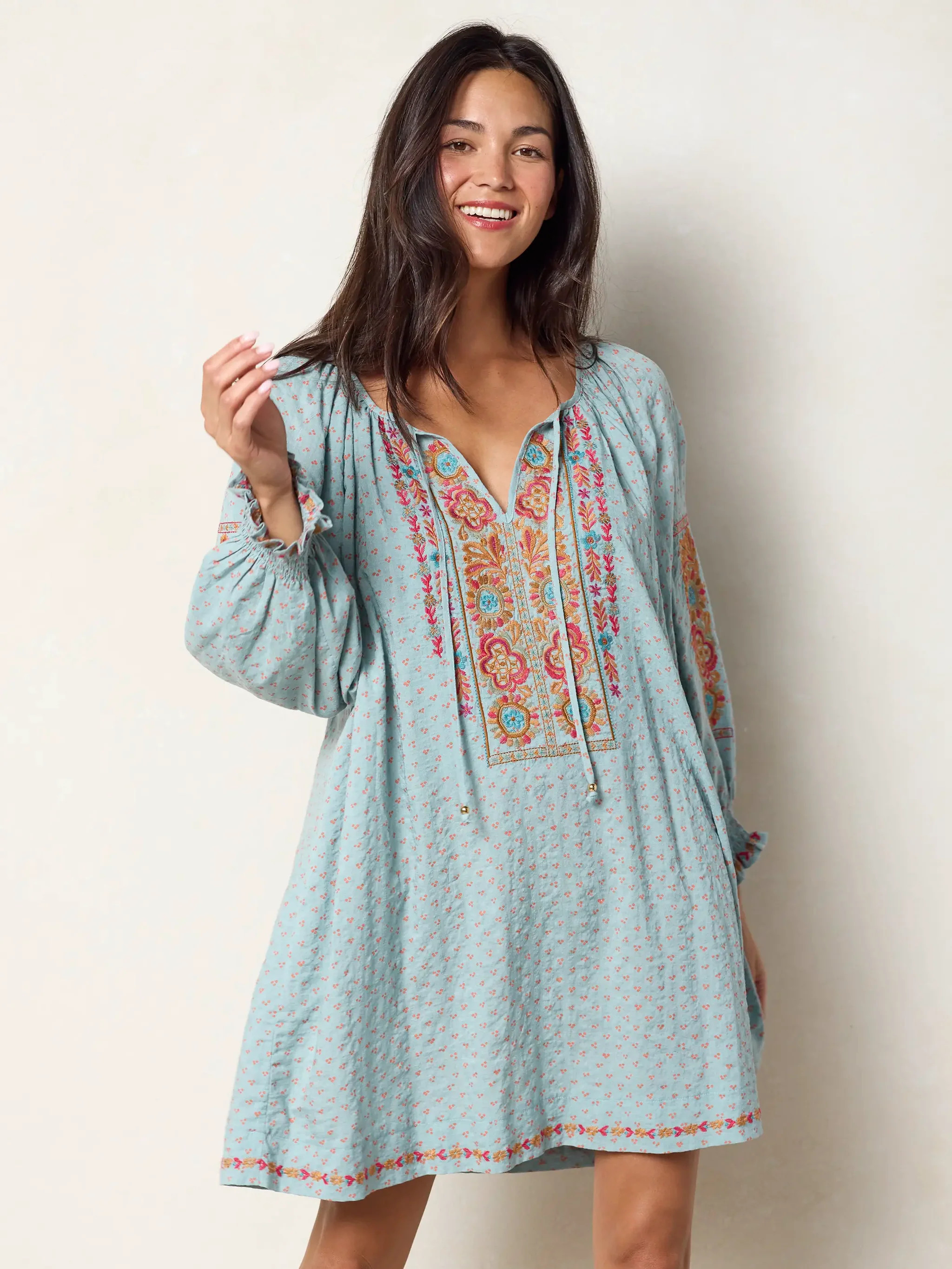 April Embroidered Mini Dress | Natural Life