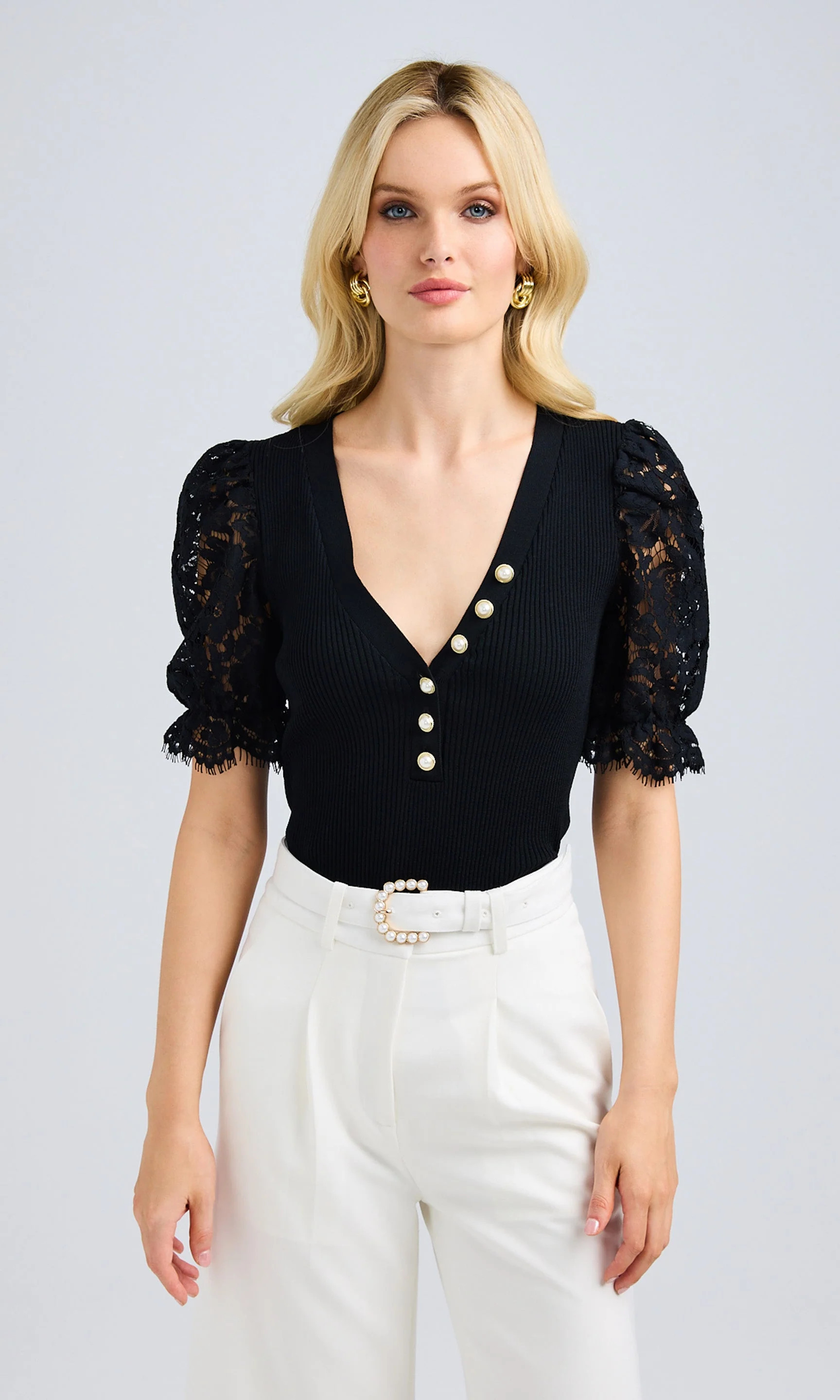 Meryl Lace Combo Sweater | Generation Love