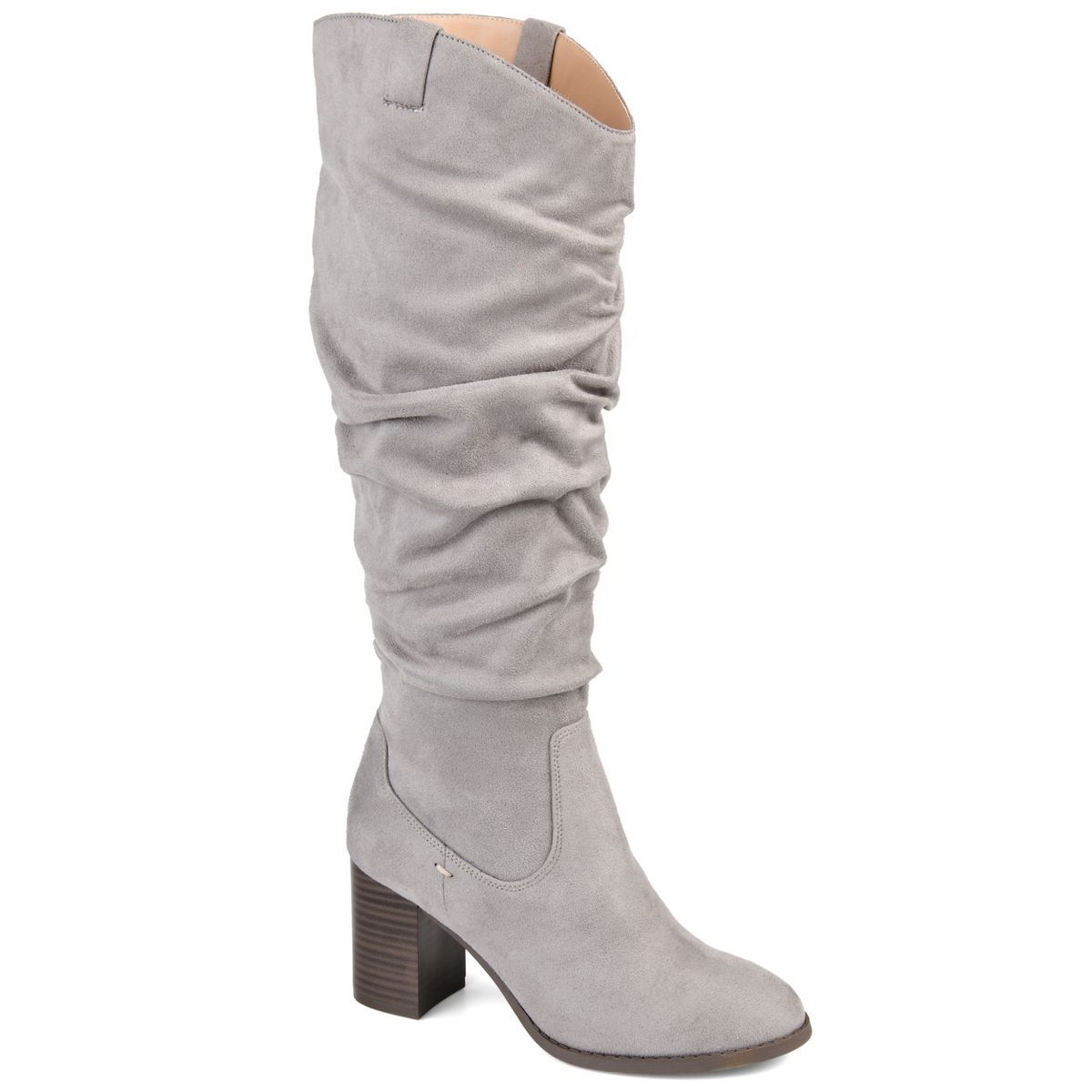 Journee Collection Womens Aneil Wide Width Extra Wide Calf Stacked Heel Knee High Boots | Target