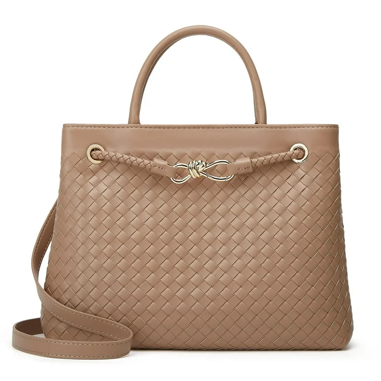 Woven Bag for Women Shoulder Purse: Vegan Leather Handbag - Handmade Tote Bag - Elegant Satchel B... | Walmart (US)