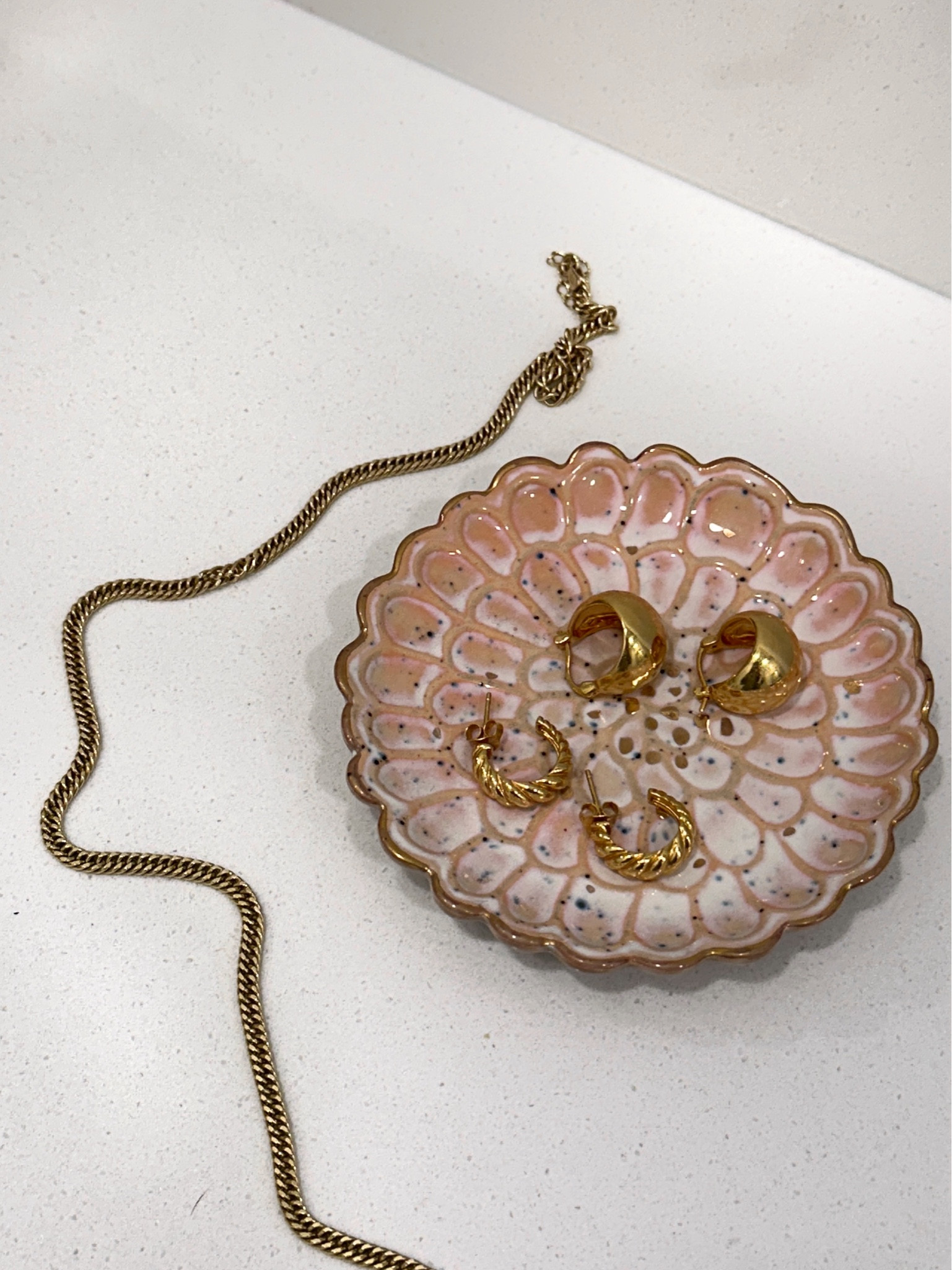 Jewelry favorites | gold jewelry | gold hoops | croissant hoops | bubble hoops | small hoops | gold chain necklace | gold necklace | jewelry dish | jewelry tray | gold accessories | quiet luxury | affordable luxury | small gold hoops

#LTKfindsunder50 #LTKstyletip #LTKworkwear