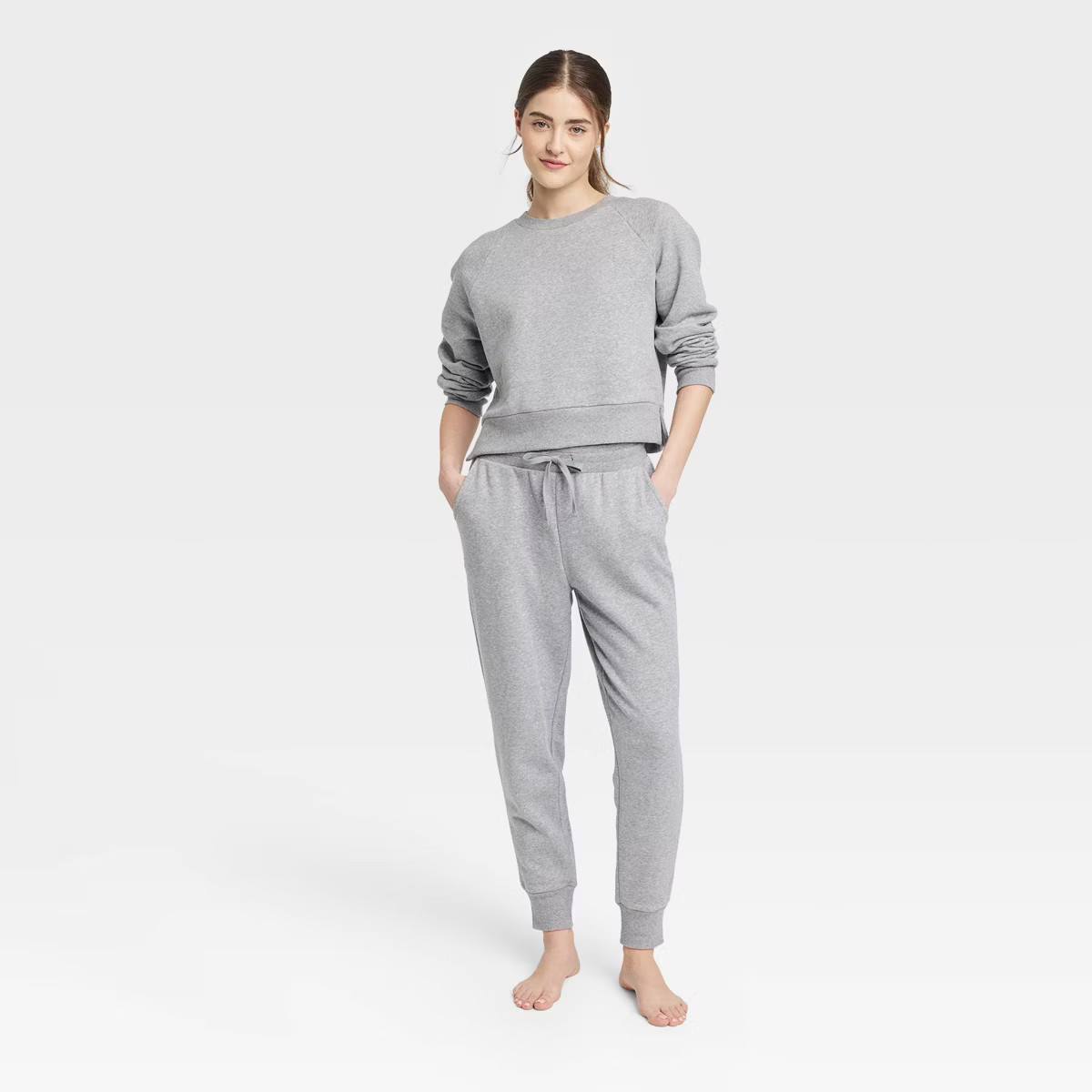 Women's Fleece Lounge Sweatshirt - Colsie™ Gray M | Target