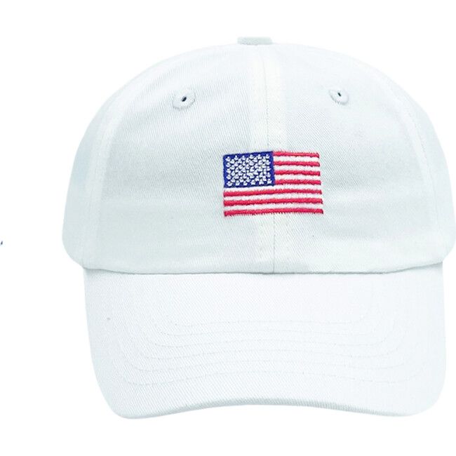 American Flag Baseball Hat, White | Maisonette