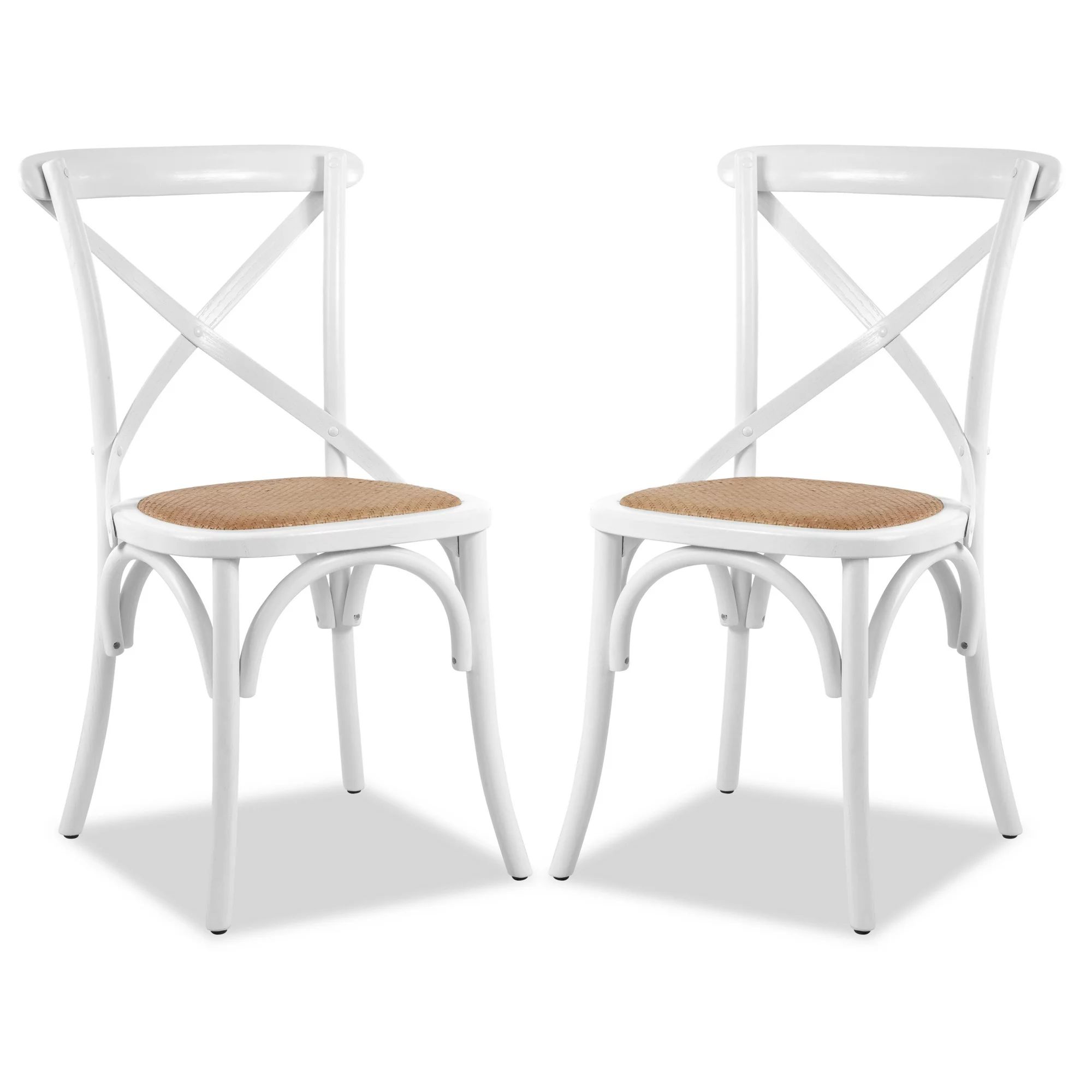 Poly & Bark Cafton Crossback Chair in White (Set of 2) | Walmart (US)